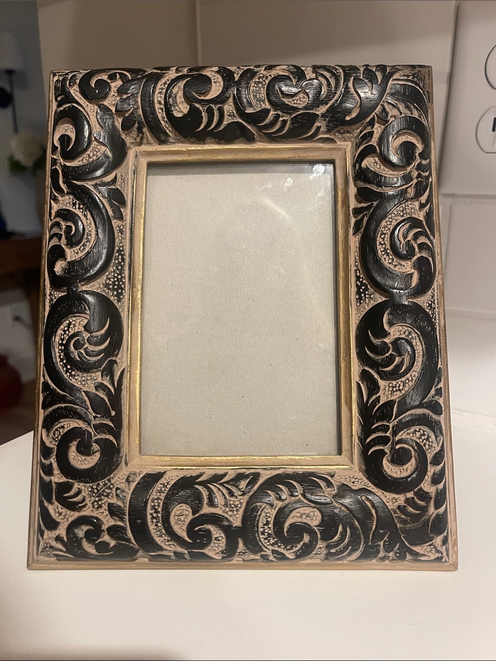 GANZ Black and Cream Ornate Scroll Photo Frame